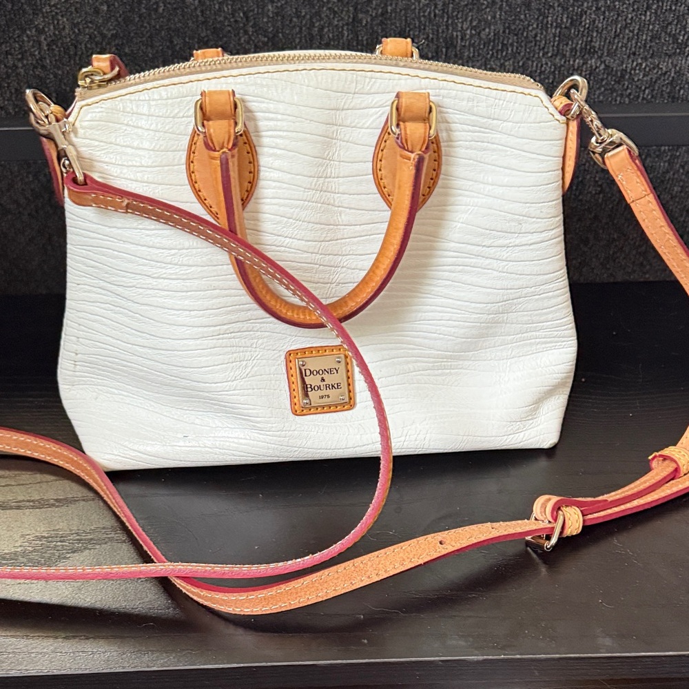 Dooney & Bourke White and Brown Crossbody Bag